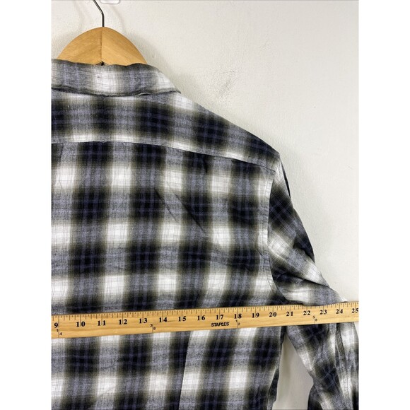 John Varvatos USA Shirt Mens Lightweight Plaid Flannel LS Button Up Large - Picture 7 of 8